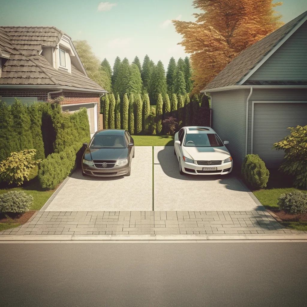 houses with driveways with a car parked on.