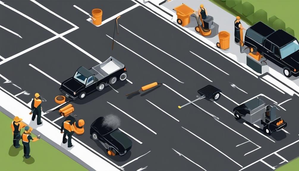 Isometric illustration of construction workers repairing a road.