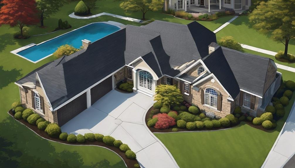 A 3D rendering of a home with a pool, perfect for enhancing curb appeal.
