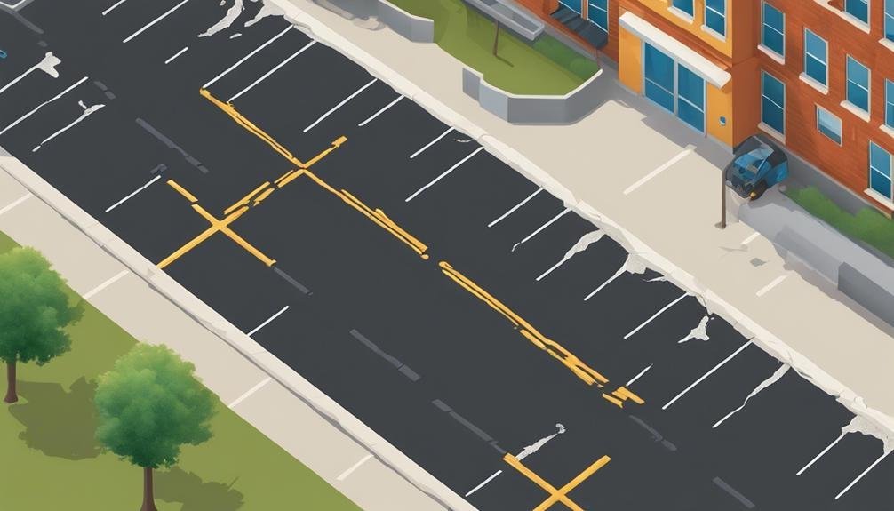 An isometric view of a parking lot with sealcoating.
