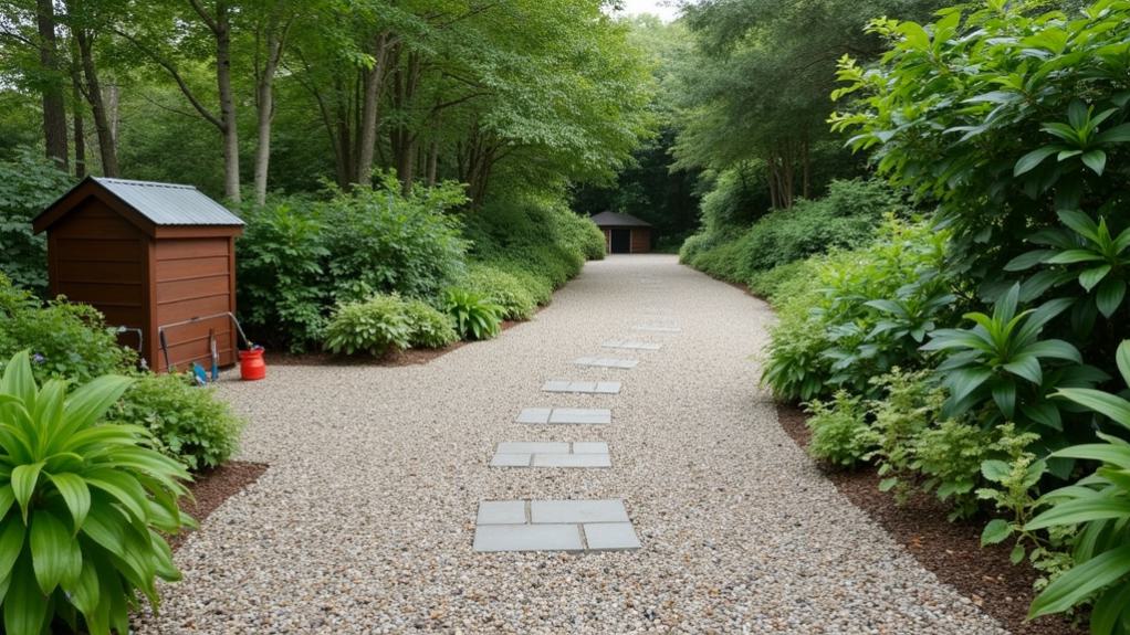 A split image showing two driveways: one with a damaged, cracked surface, and the other featuring a smooth, restored, eco-friendly pavement. Green grass borders the driveways, emphasizing restoration.