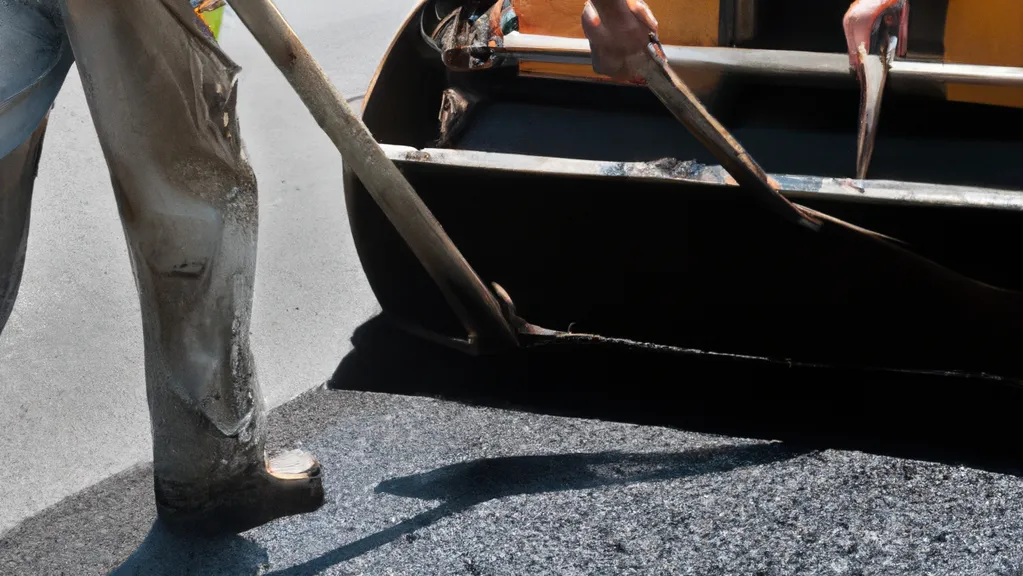 Pavers laying doing an asphalt overlay