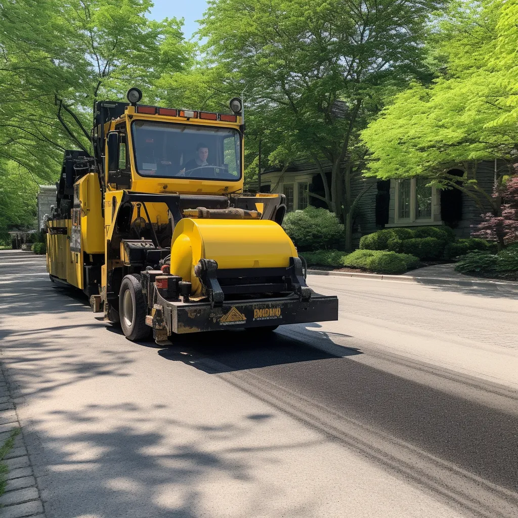 Detailed diagram illustrating the layers and thickness of asphalt for residential driveways.