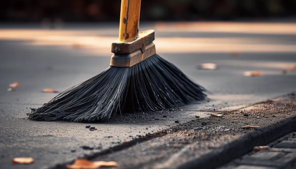 A freshly paved asphalt driveway