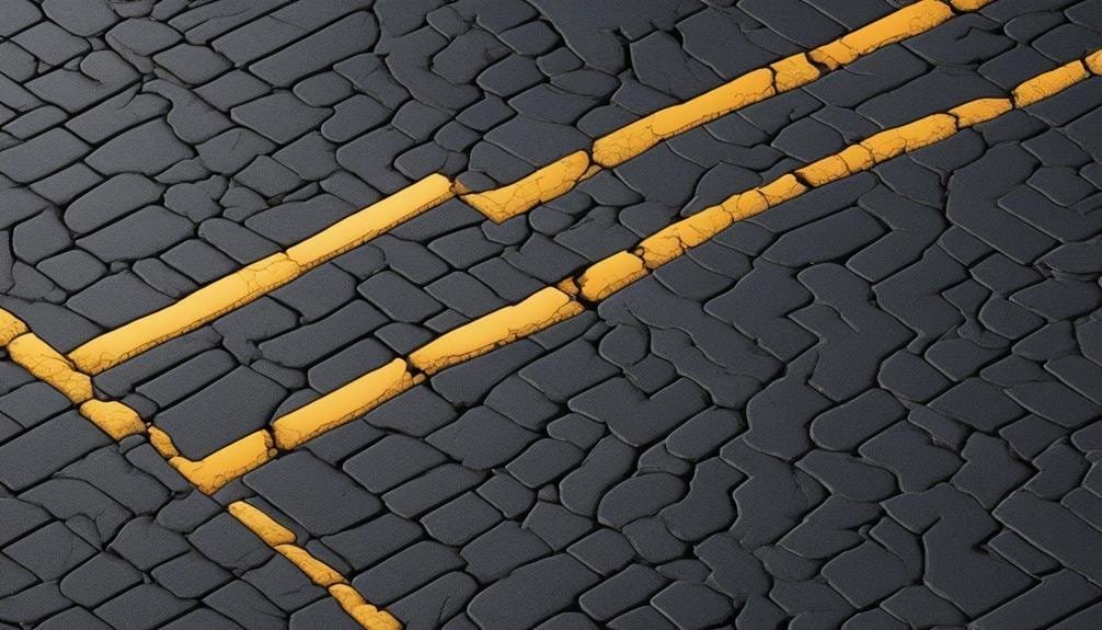 A close-up view of a newly paved driveway with smooth asphalt and well-defined edges. The surface is dark grey, surrounded by greenery, showcasing neat landscaping alongside the driveway.