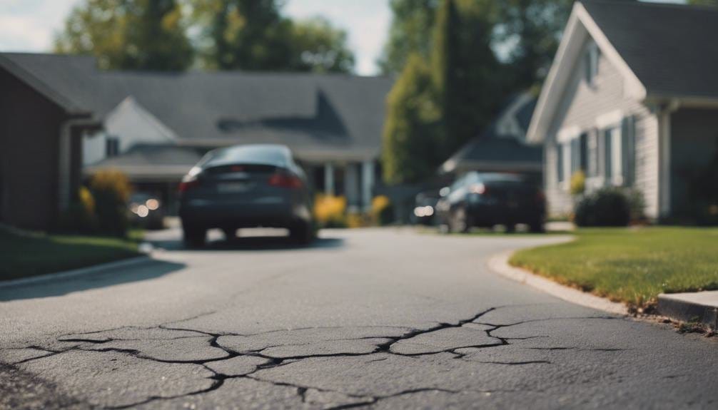 A close-up of a freshly paved asphalt driveway with a smooth finish.