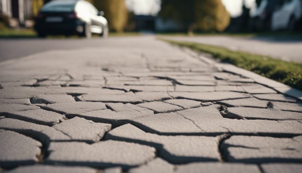 A close-up view of a freshly paved asphalt driveway, showcasing a smooth black surface with a slight sheen, bordered by neatly trimmed grass on one side. Bright sunlight casts gentle shadows.