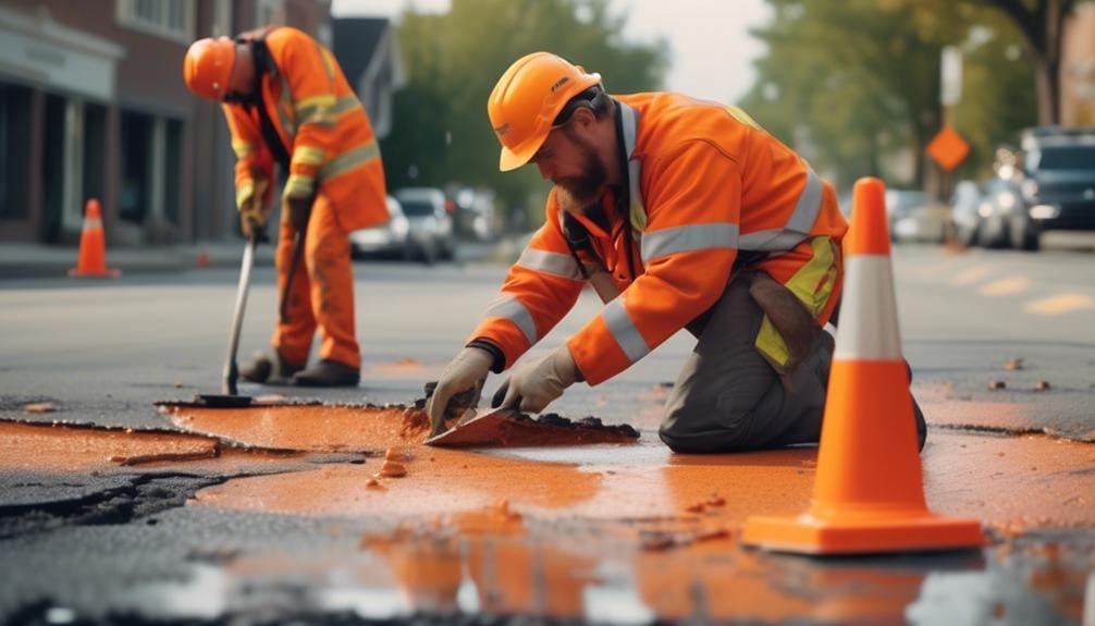 locating local crack sealing companies|A person holding up a smartphone with a map showing nearby Crack Sealing Companies.|A man is using his phone to fill out a form for Crack Sealing Companies.