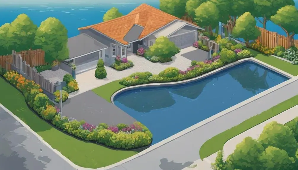 An infographic illustrating methods to prevent water damage, featuring a house with arrows indicating water flow prevention, drainage solutions, and maintenance tips, set against a blue background.