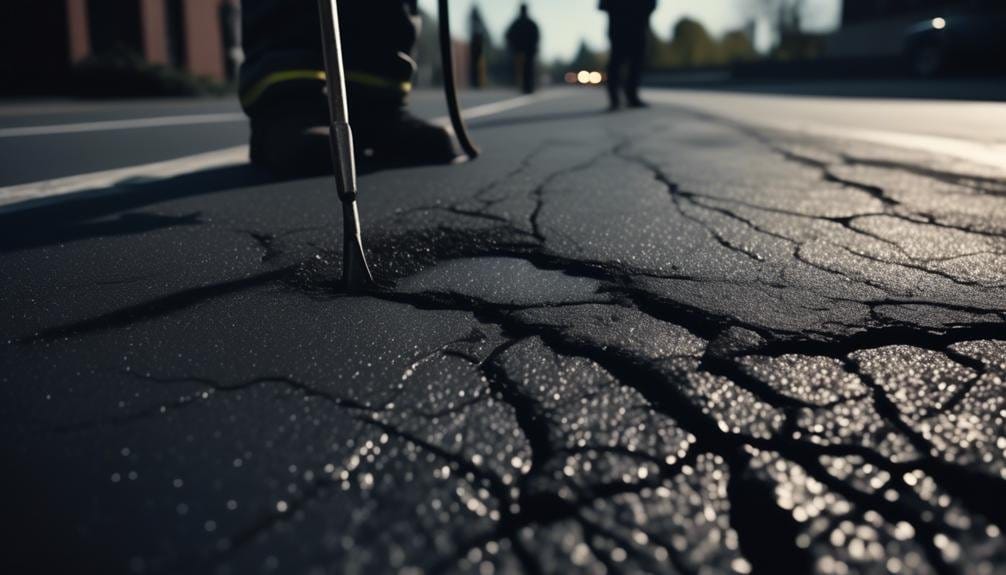 sealing asphalt cracks effectively|Learn pro asphalt crack repair techniques with crack stock videos & royalty-free footage.|A cracked road with yellow lines