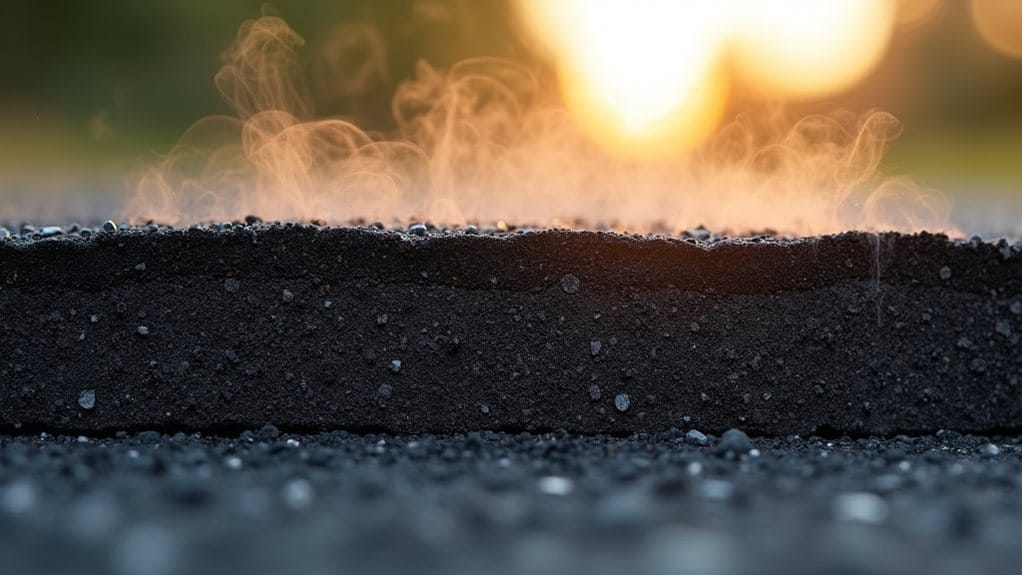 asphalt laid extremely hot
