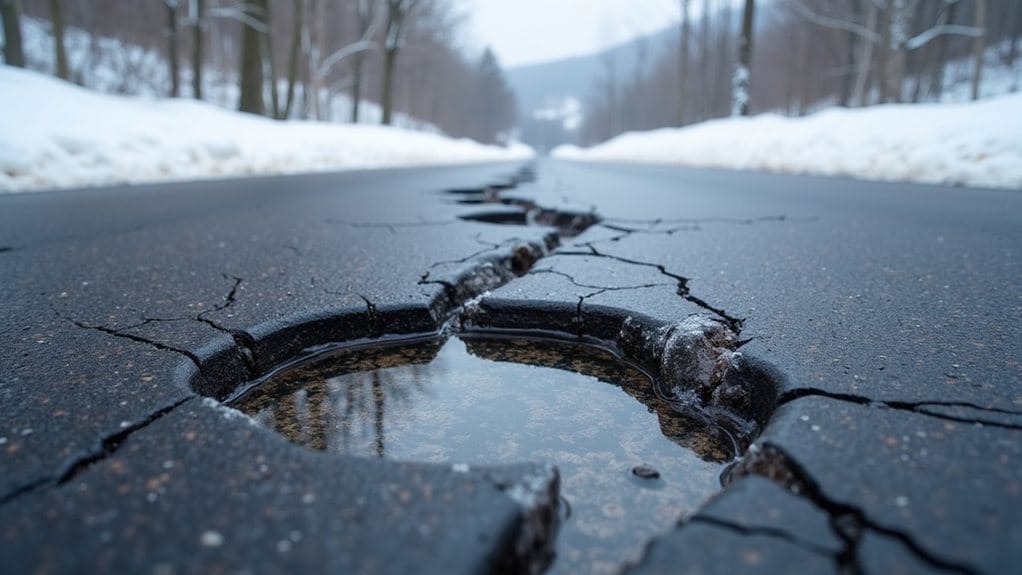 freeze thaw driven pavement failure