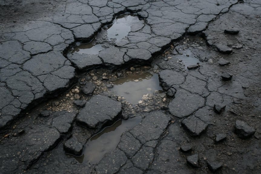 poor drainage damages asphalt
