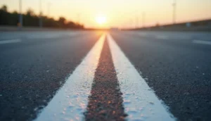 Freshly striped church parking lot with new asphalt surface