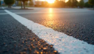 Freshly paved and striped commercial parking lot in Harrisburg PA